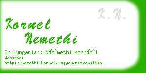 kornel nemethi business card